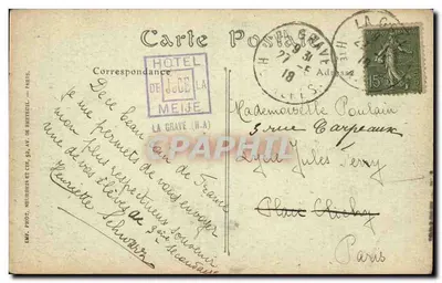 LA GRAVE — Widok na masiv Meije (3.987 m.) — R.D. Fot. n°152 — Rewers