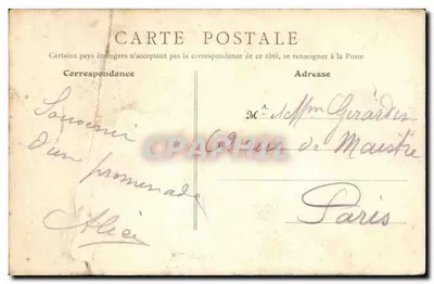 Asnieres - Barry - Cachorro resgatador - Bilhete postal antigo — Verso