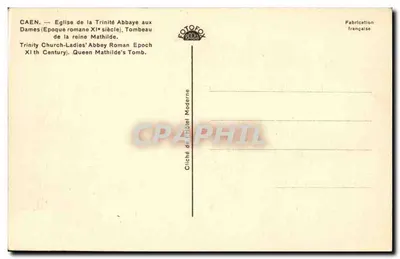 Caen — Katedra Trójcy Świętej, Klasztor Damski — Wydawca Tyral — Rewers