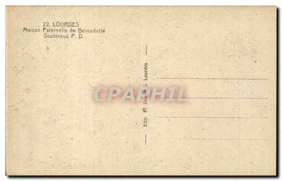 Casa Paternal de Bernadette Soubirous — Lourdes — Ed. P. Dourès — Verso