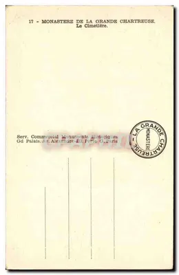 Klasztor Grande Chartreuse — Cmentarz — Serv. Komercjalny Zabytków — Rewers