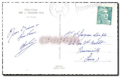 Port w Toulonie — widok portu z łodziami i nabrzeżami — Arin — Rewers