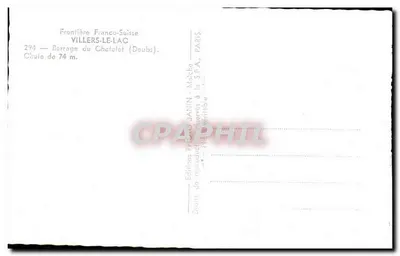 Zbiornik Chatelot — granica francusko-szwajcarska — Wydawnictwo Janin — Rewers