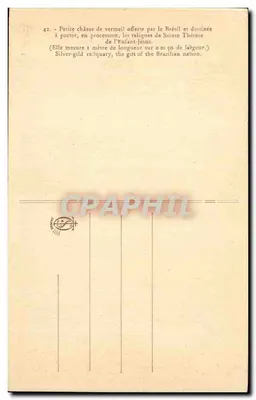 Scatola in argento dorato — reliquie del Bambino Gesù — offerta dal Brasile — n°42 — Verso