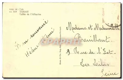 Tenay, vallée de l'Albarine — Vues de l'Ain CA 169 — Braun & Cie, Dornach — Verso