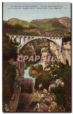 Aproximadamente de BELLEGARDE — Ponte do Moulin-des-Pierres sobre a Valserine — LL