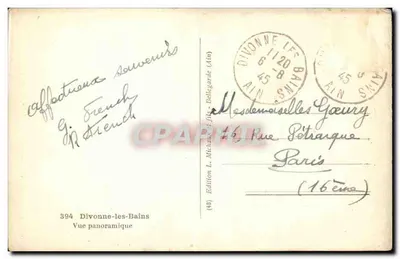 Divonne-les-Bains — Widok panoramiczny — Wydawnictwo L. Michaud, n°394 — Rewers