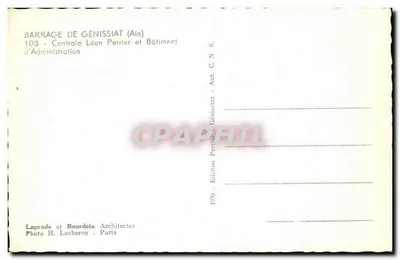 Represa de Génissiat (Ain) — Edifício Administrativo — Edição Génissiat, 1950 — Verso