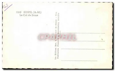 Col de Braus (A.M.) — Les Lacets alt. 990 m — Éditions de Chimiez — Rewers