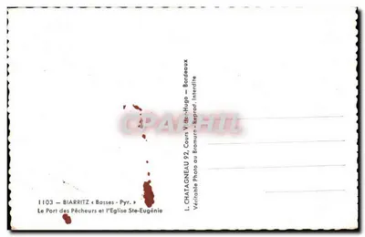 Biarritz — O Porto dos Pescadores e a Igreja de Santa Eugênia — L. Chatagneau, Bordeaux — Verso