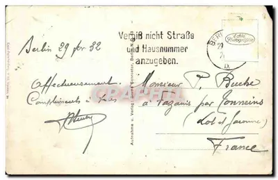 Berlin — Brandenburger Tor w nocy — Verlag Bruno Schrœctor, nr 51 — Rewers