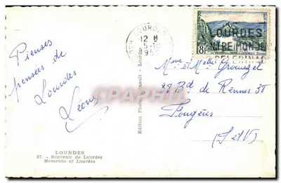 Jaskinia Lourdes — Święta Bernadetta — Wydawnictwo Guinault, nr 87 — Rewers