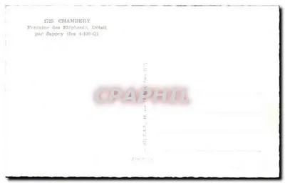 Chambéry — Fontaine dos Elefantes, detalhe — por Sappey (série 4-100-Q) — Verso