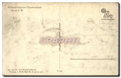 Freudenstadt — Hohenluftkurort — wydawca Metz, n° 520/327 OC — Rewers