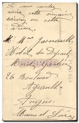 Angers - Le Boulevard de la Mairie — vue aérienne avec foule et calèche — éditeur L. V., pbot. — Verso