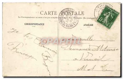 Pithiviers — Place Duhamel com estátua — editor Pithiviers, n° 1039 — Verso