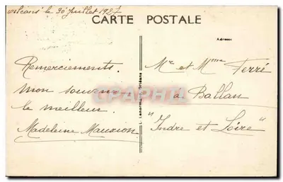Orléans — A Catedral Santa Cruz — Fachada — Editor L. Lenormand, n° 301 — Verso