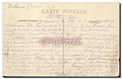 Coutances — Hotel de Ville i Kasa Oszczędności — Kolekcja Bazar Coutauvais — Rewers