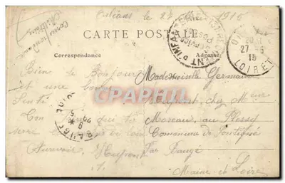 Orléans - O Hotel de Ville — editor Th.G, n° de série 528 — Verso