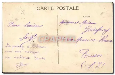 Orléans — Plaza del Martroi — L. Lenormand, n°323 — Reverso