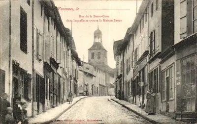 Varennes-le-Clapier — Rue de la Basse-Cour con la Maison Sauce — A. Barthe, Editor - Cliché G. Malherbe