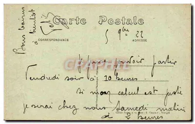 Bourges — Jardim do Hotel de Ville - A Grande Avenida — Editor E.M. n° 422 — Verso