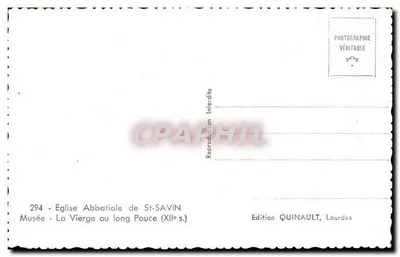 A Virgem com o Dedo Estendido — Igreja Abbatial de St-Savin — Edição Quinault, Lourdes — Verso