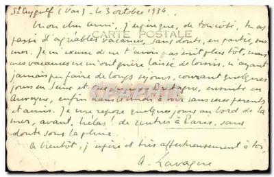 Saint-Aygulf (Var) — vista da costa — H. ROUSSEAU & CIE — Verso
