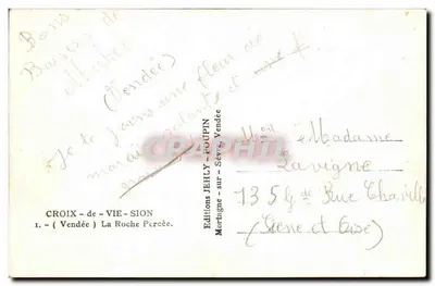 La Roche Percée — Croix-de-Vie, Vendée — Éditions Jehly-Poupin — Verso