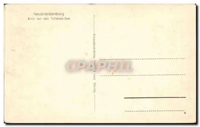 Neubrandenburg — Uitzicht op het meer Tollense — Uitgever Emil Bollwitz, Neubrandenburg — Achterkant