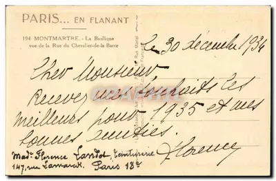 Paryż... w Spacerze — 194 Montmartre, widok z ulicy Chevalier-de-la-Barre — Wydawnictwo Art Martel — Rewers