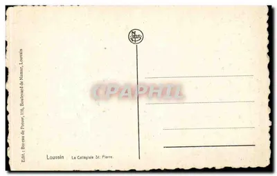 Kościół św. Piotra — Louvain — Wydawca: Kolegiata św. Piotra — Rewers