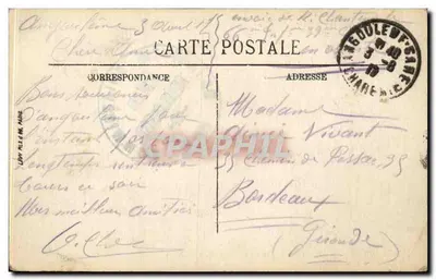 Angoulême — Caserne de Infantaria Saint-Roch — N.G. — N° 107 — Verso