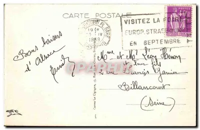 Strasburg — Katedra św. Pawła i Most Lasu Czarnego — karta pocztowa nr 429 C — Rewers