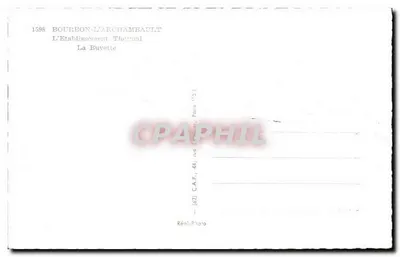 Bourbon-L'Archambault — Wnętrze zakładu wodno-lazaretowego La Buvette — C.A.P. Paris — Rewers