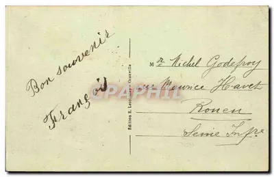 Granville — Vue Générale sur le Port — Édition E. Lecoutey — Verso