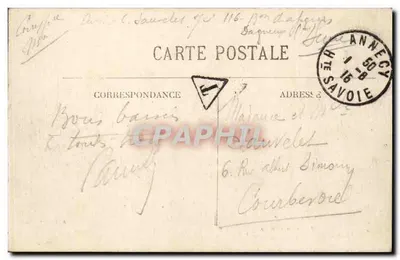 Jezioro Annecy — Zamek Duingt i Zęby Lanfon — A. Géron, wydawca — Rewers