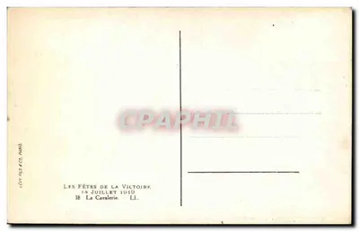 Feste della Vittoria — 14 luglio 1919 — Cavalleria — Editore Levy Fils & Cie, Parigi — Verso
