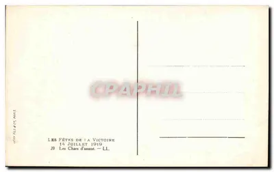 Os Carros de Assalto — As Festas da Vitória 14 de julho de 1919 — Ed. Drey fils & Cie, Paris, n°20 — Verso