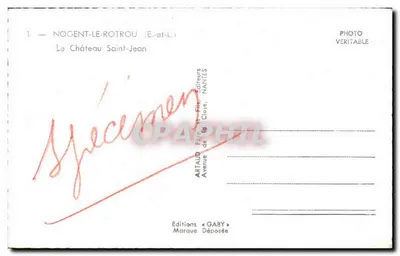 Castelo Saint-Jean — Nogent-le-Rotrou (E-et-L) — Éditions Gaby — Verso