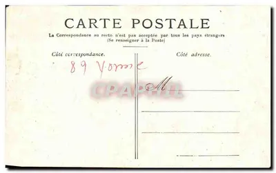Pałac w Chastellux — widok na pałac i jezioro z łabędziami — ND Phot. — Rewers