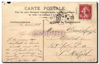 Campo de trincheiras — cena de guerra — LE RÊVE (editor) n°46 — Verso
