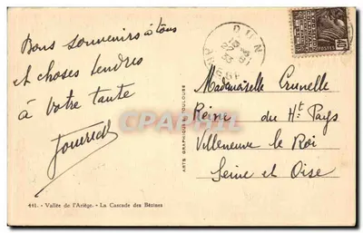 Skoczek Bézines — Dolina Ariège — Arts Graphiques Toulouse — Rewers