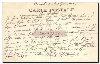 Groupe de soldats — 1916 — Carte postale de correspondance — Verso