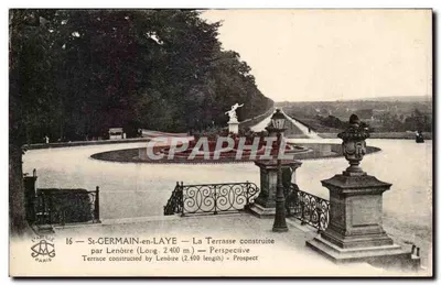St-Germain-en-Laye — Widok na taras zbudowany przez Lenôtre (Długość 2 400 m.) — Wydawca: Lapetille, Paryż