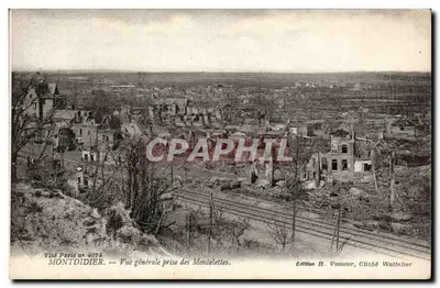 Montdidier — Vista geral tirada das Montelettes — Edição H. Vasseur, Chiché Wattelier