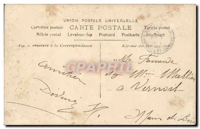 Soldado cumprimentando — Saudações de Lamour — editor anônimo, n° 107 — Verso