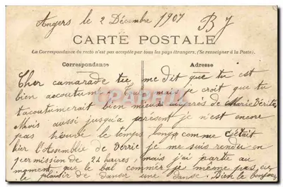 Angers — Place du Ralliement — La Poste — Verso