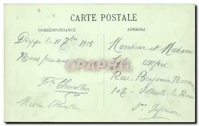 Dieppe — La Malle dans les Jetées — LL. — Éditeur LL. — N° 89 — Rewers