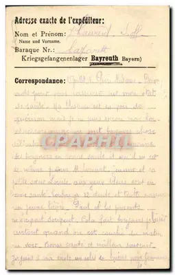 Prisioneiro de guerra em La Flèche — correspondência de Laurent Saff para sua família — editor não visível — Verso